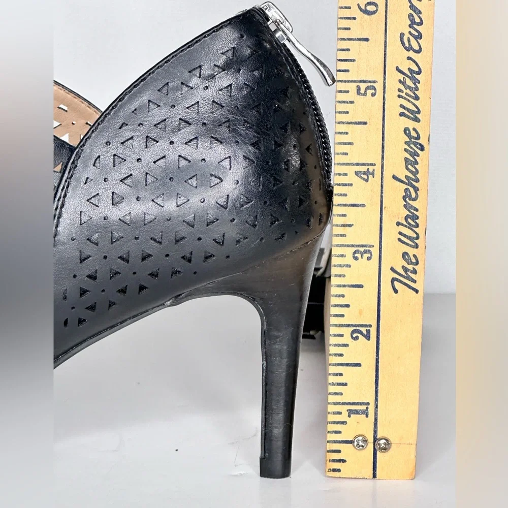 The Limited Lenra Pumps Open Toe Stiletto Back Zip Witchy Sexy Goth‎ Edgy Sz 8